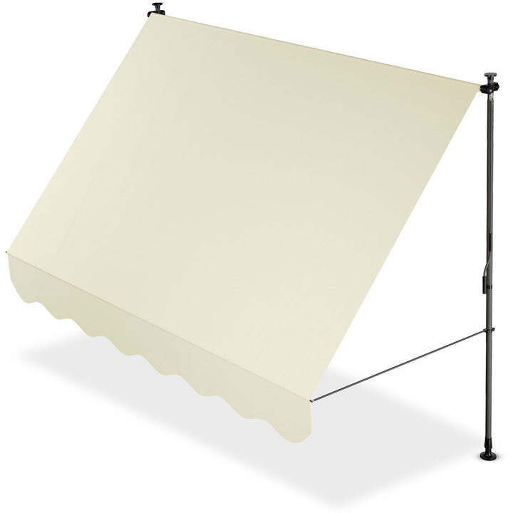 Klemmmarkise Kapstadt 250x120 cm UV-beständig Handkurbel ohne Bohren beige - 4262437183718