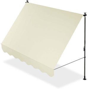 B-Ware Klemmmarkise Kapstadt 250x120 cm UV-beständig Handkurbel ohne Bohren beige