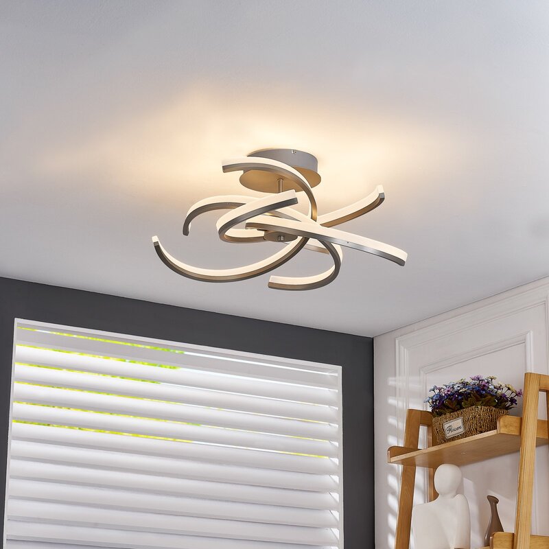 Lindby Divalis LED-Deckenlampe Deckenleuchte Deckenlicht Leuchte stepdim nickel - 4251911760033