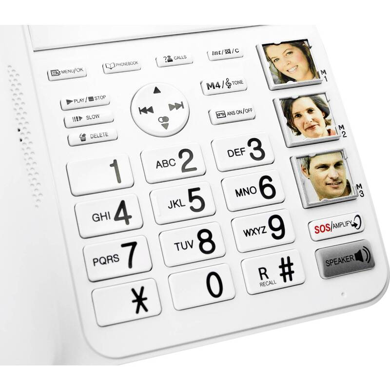 Geemarc CL595 Schnurgebundenes Seniorentelefon Telefon Anrufsignalisierung Weiß - 3521350009439