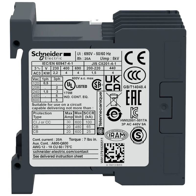 Schneider Electric Leistungsschütz Schütz Kontaktor 3polig 9A 400V 4kW AC3 - 3389110363555