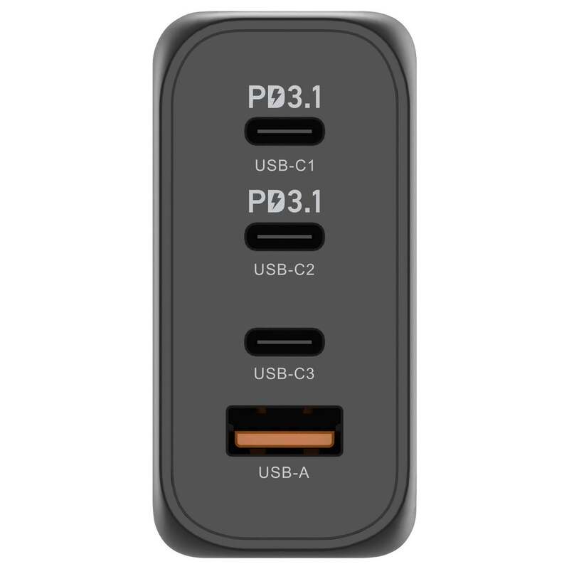 VOLTCRAFT USB Ladegerät Station Schwarz UC-3C1A140W02 GaN Netzteil 140W - 4064161342894