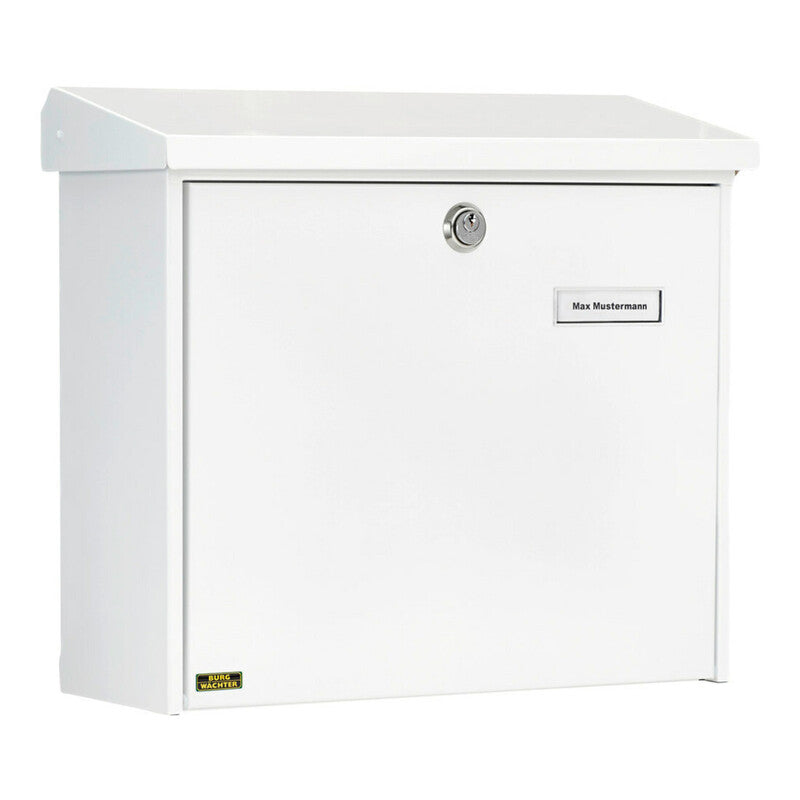 Burg-Wächter Briefkasten Comfort 913 W abschließbar mit Kipptüre weiß verzinkt - 4003482041208