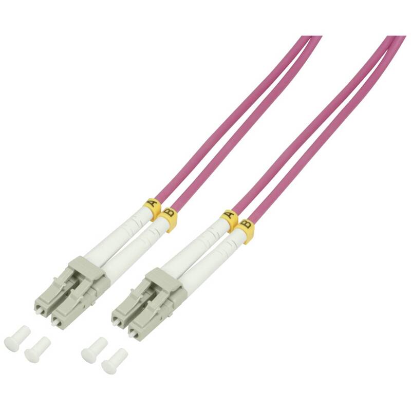 LogiLink LWL Anschlusskabel 50m Multimode OM4 50/125µ LC-Stecker violett Duplex - 4052792035612