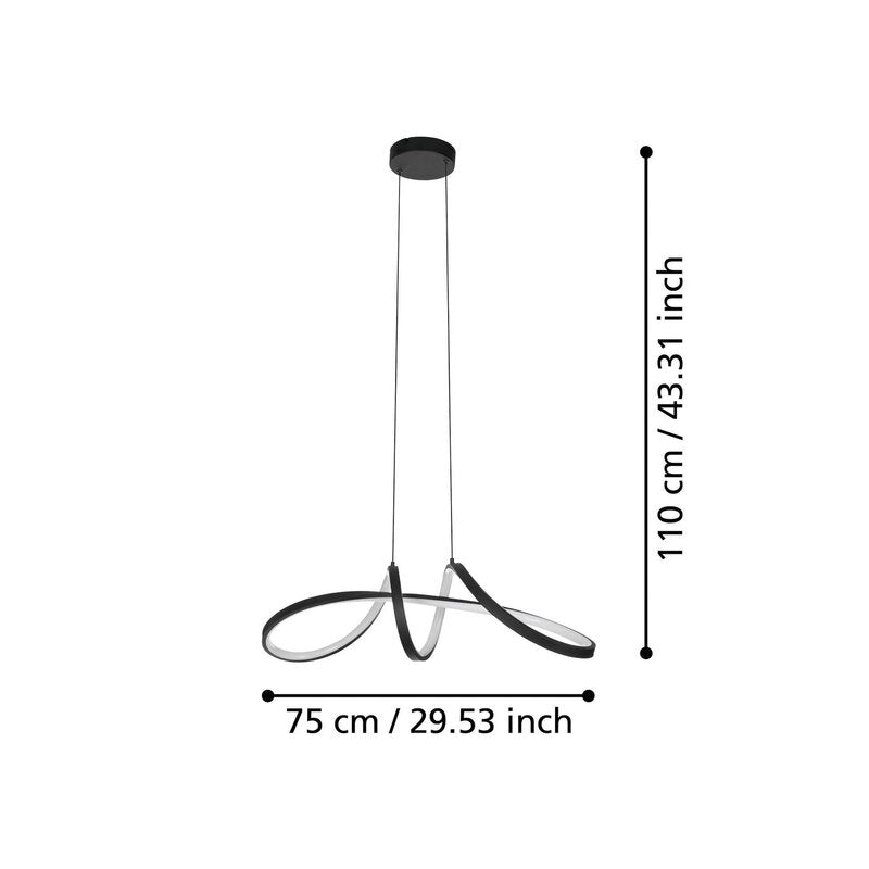 EGLO Pendelleuchte Hängelampe connect LED schwarz Aluminium Stahl dimmbar Smart - 9008606312955