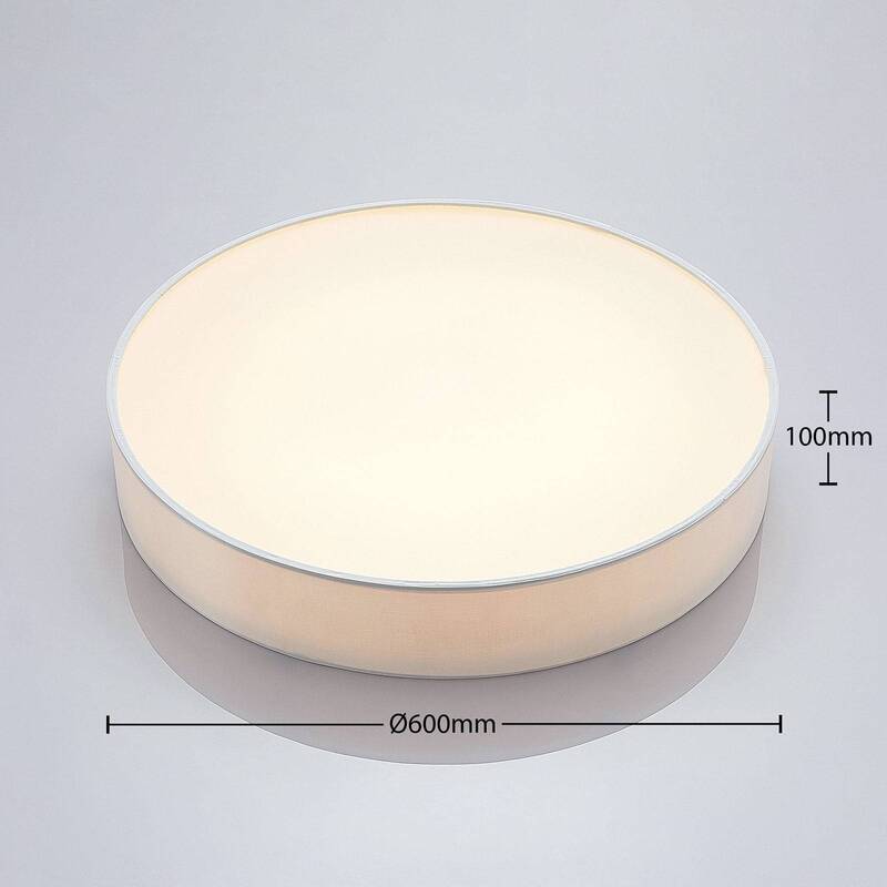 Lucande Deckenleuchte Deckenlampe LED RGB Smart Home WiZ App weiß Textil 60cm - 4251096557558