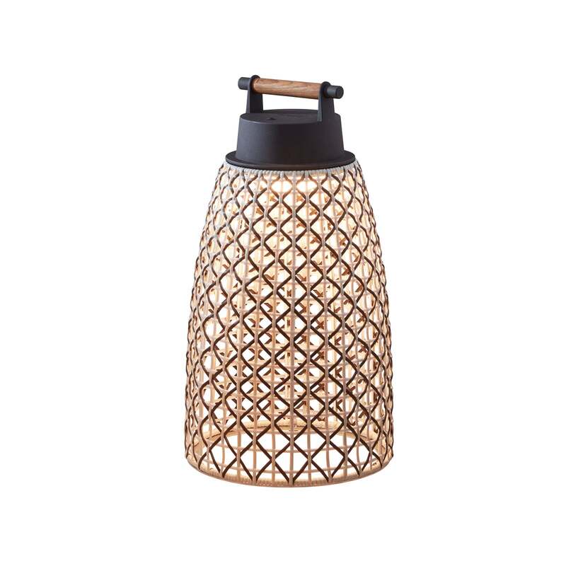 bover Tischleuchte Lampe Akkuleuchte nans braun Edelstahl Teakholz Außen - 8435493707068