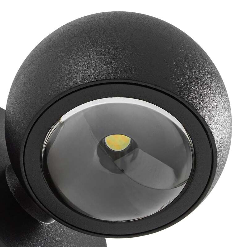 Lindby Außenwandleuchte Focra LED Gartenlampe Strahler schwarz IP54 940lm - 4255830910760