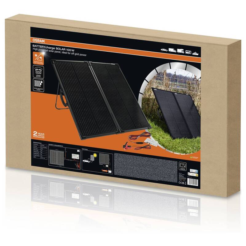 Osram Automotive Solarmodul 100W Monokristallin Ladegerät 12V 5V Wasserabweisend - 4062172416511