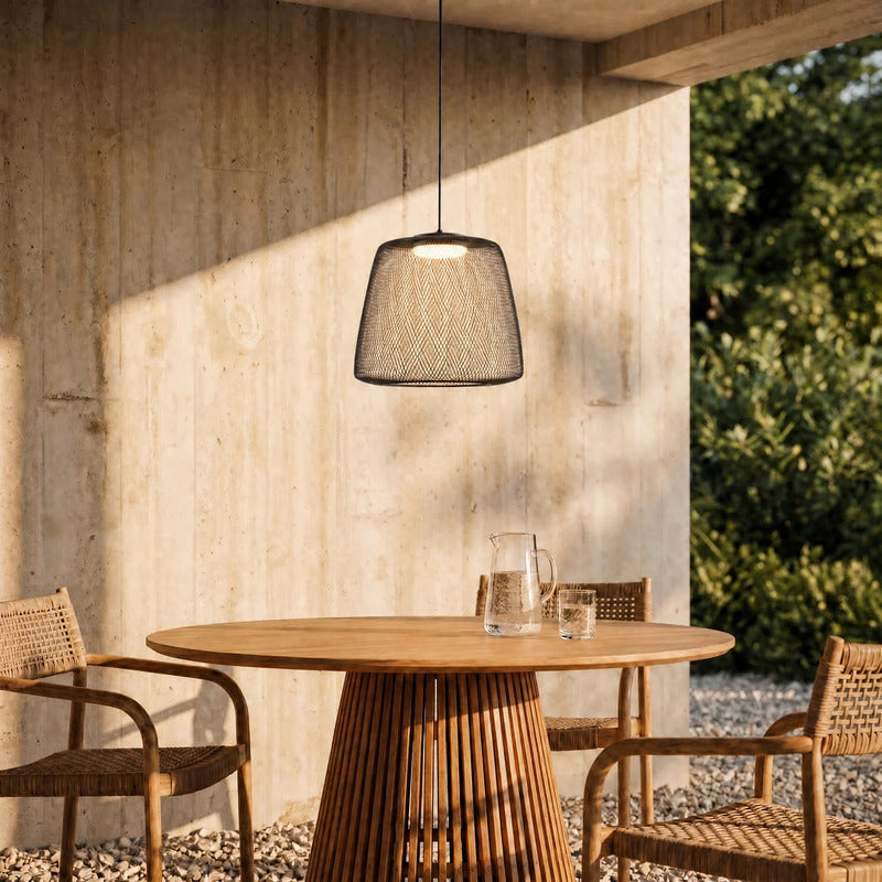 Lucande Außenhängelampe Korvyn LED Gartenlampe dimmbar schwarz Ø50cm IP44 3000K - 4255830912627