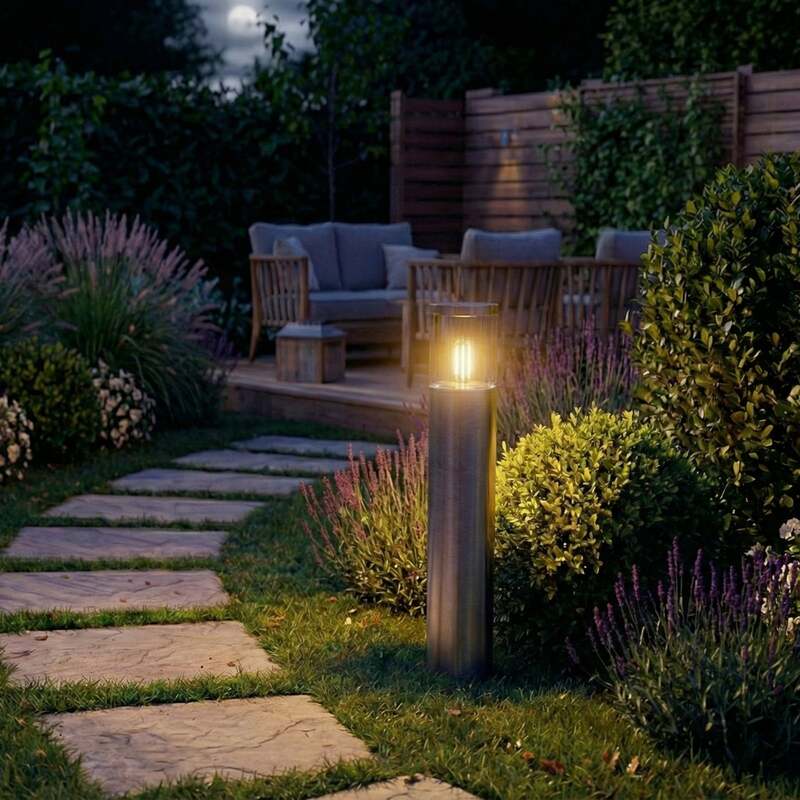 OSRAM Sockellampe ENDURA CLASSIC EBRO Edelstahl Gartenleuchte dimmbar IP44 49cm - 4099854446436