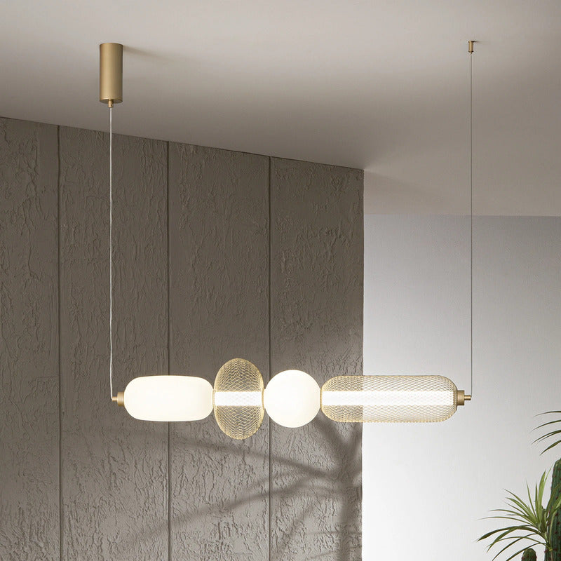 Luce Ambiente Design Hängelampe Pendelleuchte LED Glas Metall gold weiß CCT 90cm - 10049986