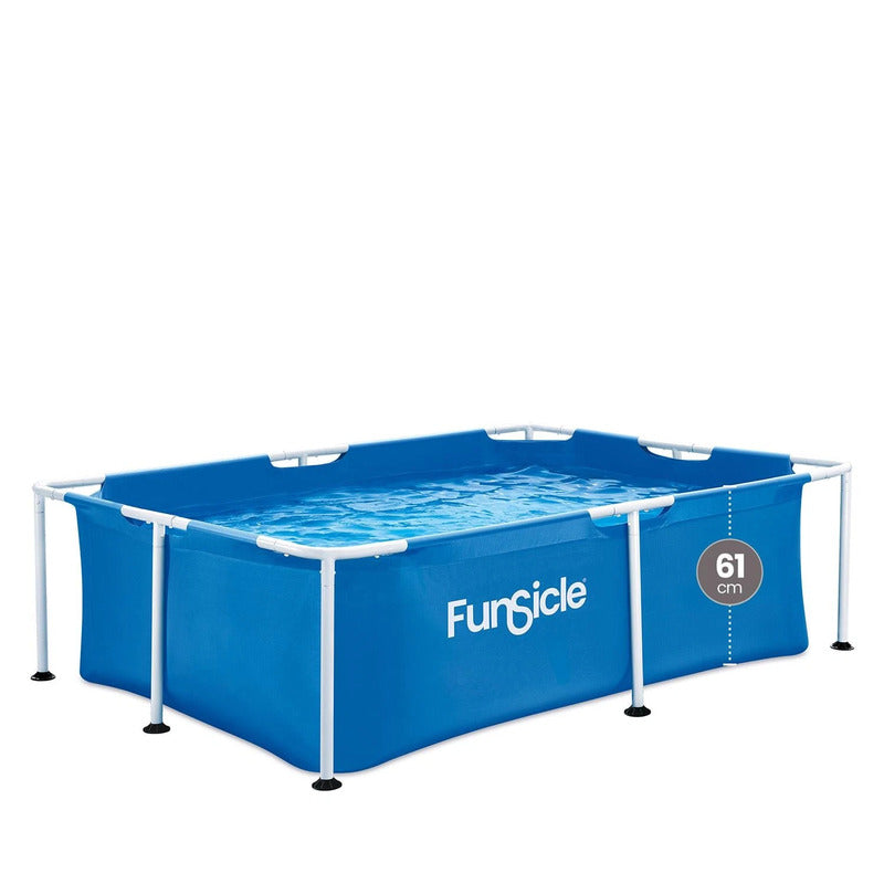 Funsicle rechteckiger Frame-Pool 2,13 x 1,52 x 0,61 m für Kinder und Gärten - 4894906003823