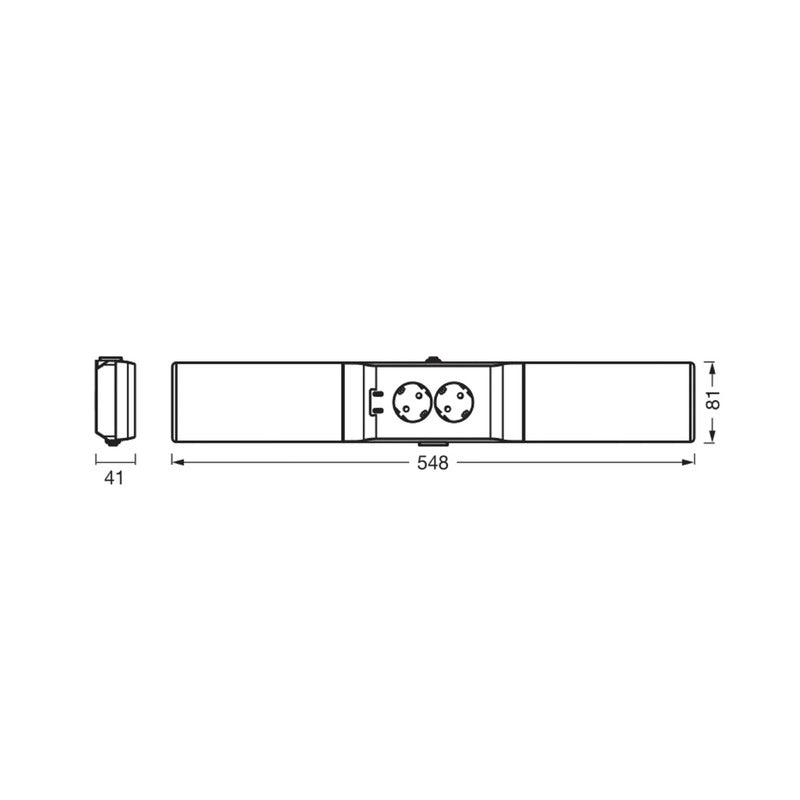 OSRAM LED-Unterbaulampe Socket dimmbar schwarz 3000K mit Steckdose 54,8cm - 4099854463211