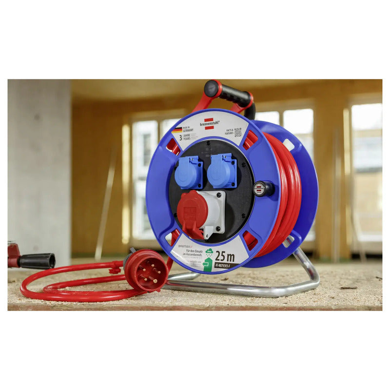 Brennenstuhl Kabeltrommel 25m CEE-Stecker 16A 5polig IP44 für Außenbereich rot - 4007123687442