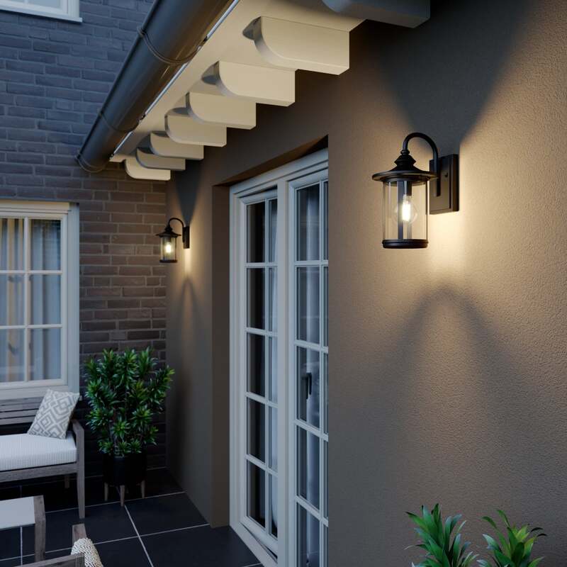 Lindby Außenwandleuchte Zayn LED Gartenleuchte Lampe dimmbar schwarz IP23 33cm - 4251096568134