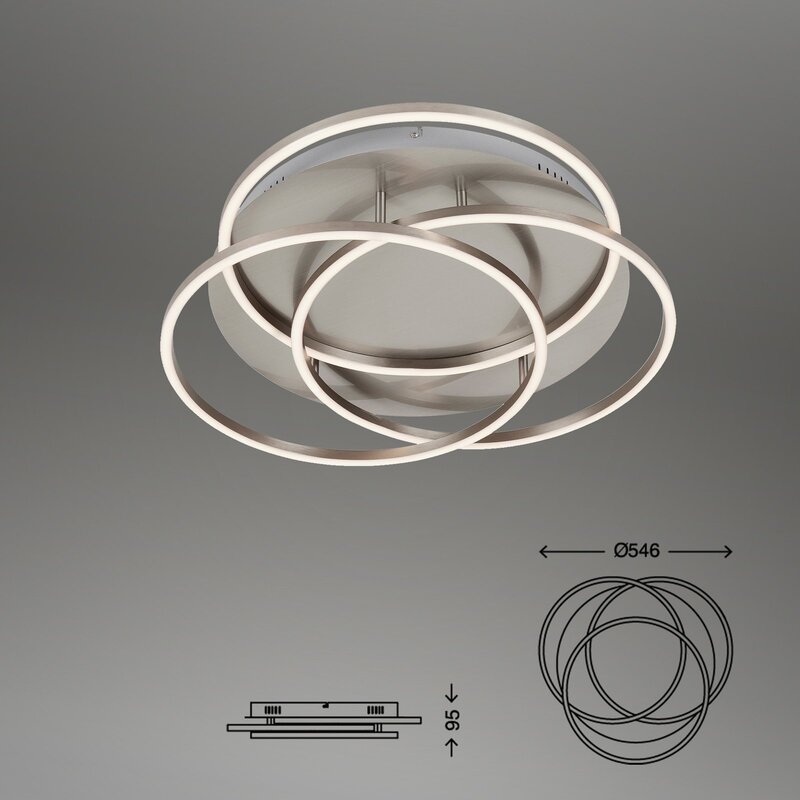 Briloner Deckenleuchte Lampe LED Frames Ringe Memoryfunktion weiß nickel matt - 4002707359128