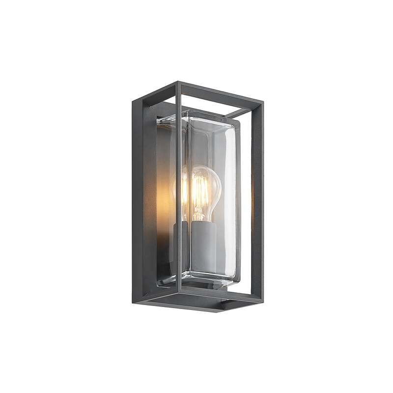 Arcchio Ismera Außenwandleuchte mit Glas AußenWandleuchte Lampe E27 dunkelgrau - 4251096589405