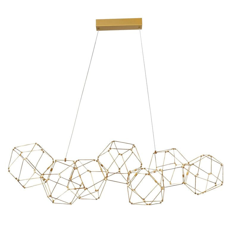 Nova Luce Pendelleuchte Hängeleuchte NEBULA LED Gold Warmweiß 33,6 W 108 cm - 5212017420596