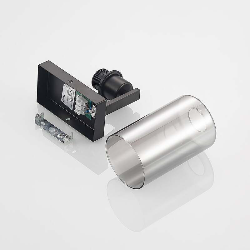 Lindby Wandleuchte Emavi LED Wandlampe dimmbar schwarz rauchgrau 23cm Höhe - 4251911711578