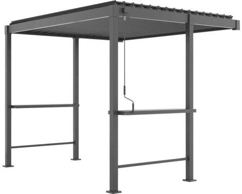 Konsta Grillpavillon Grillpergola Pergola Lamellen anthrazit 300x250cm - 4306516777013