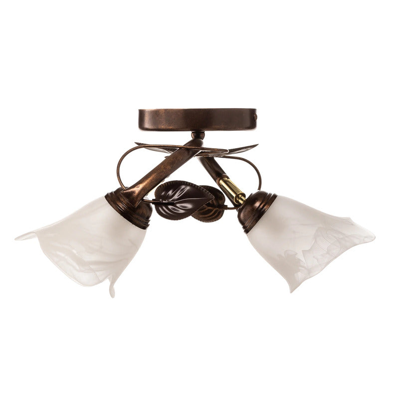 Siena Deckenleuchte Florentinerlampe Lampe braun weiß Stahl Glas SIEHE TEXT/FOTO - 6118188