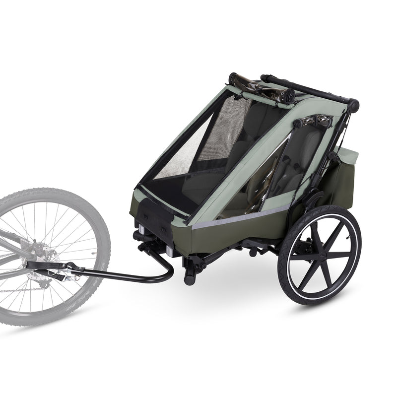 ABC Design Fahrradanhänger Tour 2 Zweisitzer Jogger-Modus Olive 5-Punkt-Gurt 79 - 4045875074738