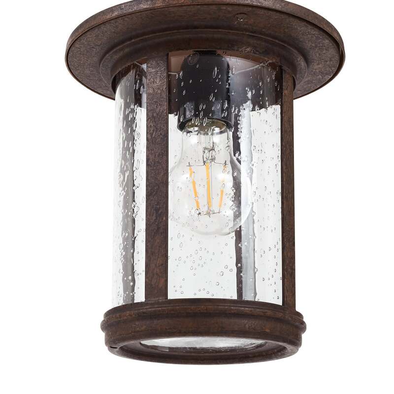 Lindby Wegeleuchte Gartenlampe Zayn rost Glas Außenleuchte IP65 Höhe 109 cm - 4251911798999