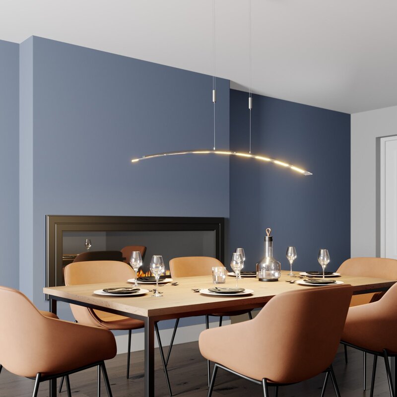 Lindby Pendelleuchte Hängeleuchte LED Manon Glas Metall höhenverstellbar grau - 4251096527865