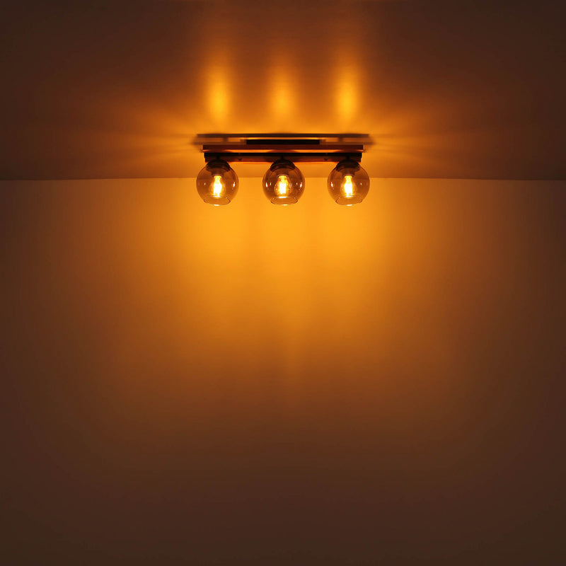 Globo Deckenlampe Conni LED Leuchte dimmbar 3-flg rauchgrau Holz 60cm - 9007371441235