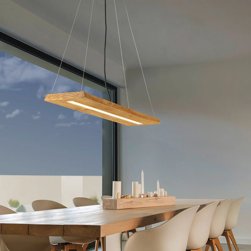 TRIO LIGHTING Hängeleuchte Brad LED Pendelleuchte dimmbar Holz 100x20cm warmweiß - 4017807451191