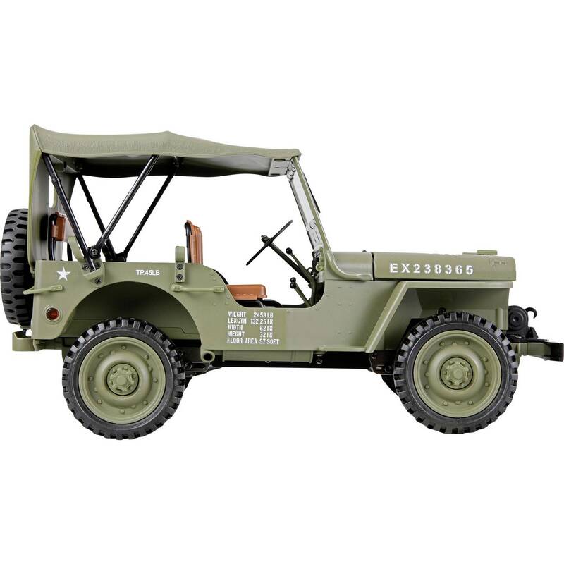 Amewi Jeep Willys MB Crawler RC Modellauto Elektro 4WD Allradantrieb 1:14 grau - 4262500346392