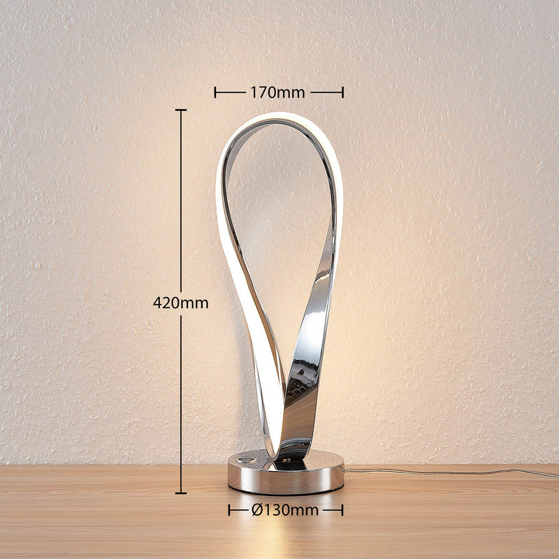 Lucande Xalia LED-Tischlampe Leuchte Lampe Tischlampe Designerlampe Chrom weiß - 4251096573831