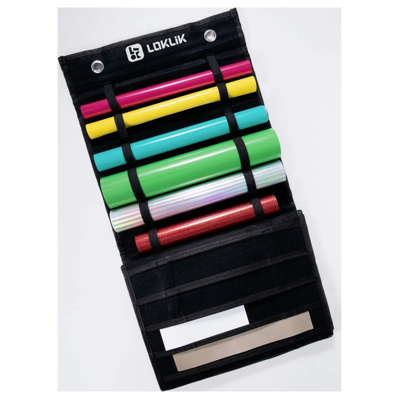 Loklik Rollenhalter Vinyl Roll Holder Schwarz 24 Fächer für Bögen und Rollen - 6976230006430