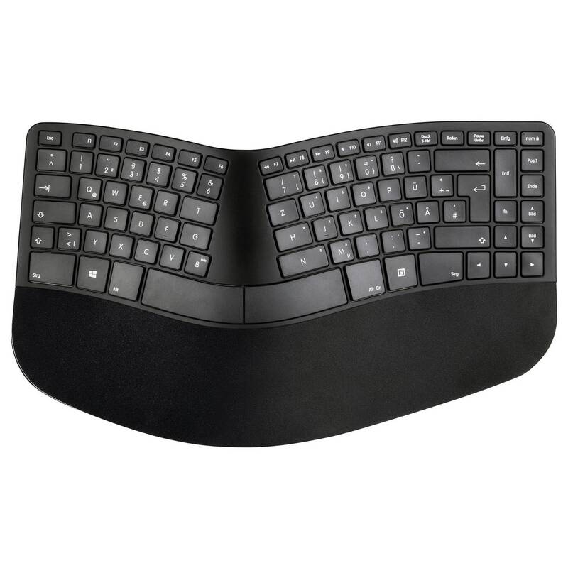 Matias Tastatur Keyboard FK413PCD-DE Ergonomisch Kabellos QWERTZ Schwarz - 0833742007965