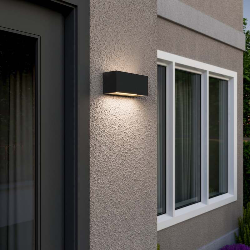 Lucande Außenwandleuchte Bente LED Gartenlampe anthrazit dimmbar IP54 25cm - 6291105700788