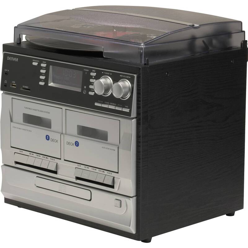 Denver Stereoanlage DAB+ MRD-166 Plattenspieler USB Aufnahmefunktion schwarz - 5706751051906
