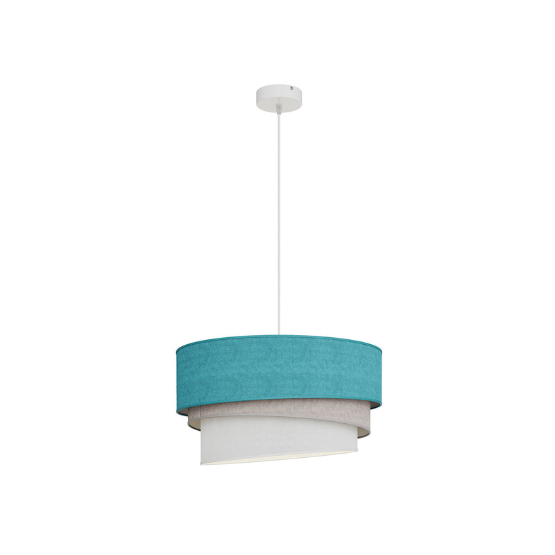 Hängeleuchte Pastell Trio dimmbar Samt türkis grau hellgrau Ø45cm 25cm hoch - 5903689181433