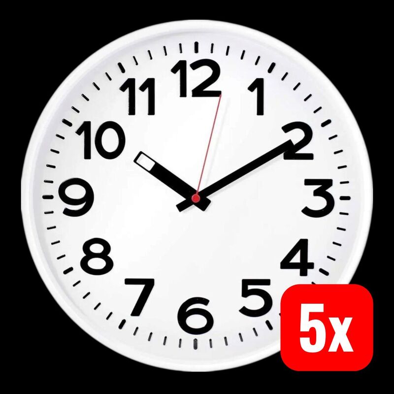 EUROTIME Wanduhr Quarz analog Kunststoff kabellos 870g weiß Ziffernblattfarbe - 4044685800964