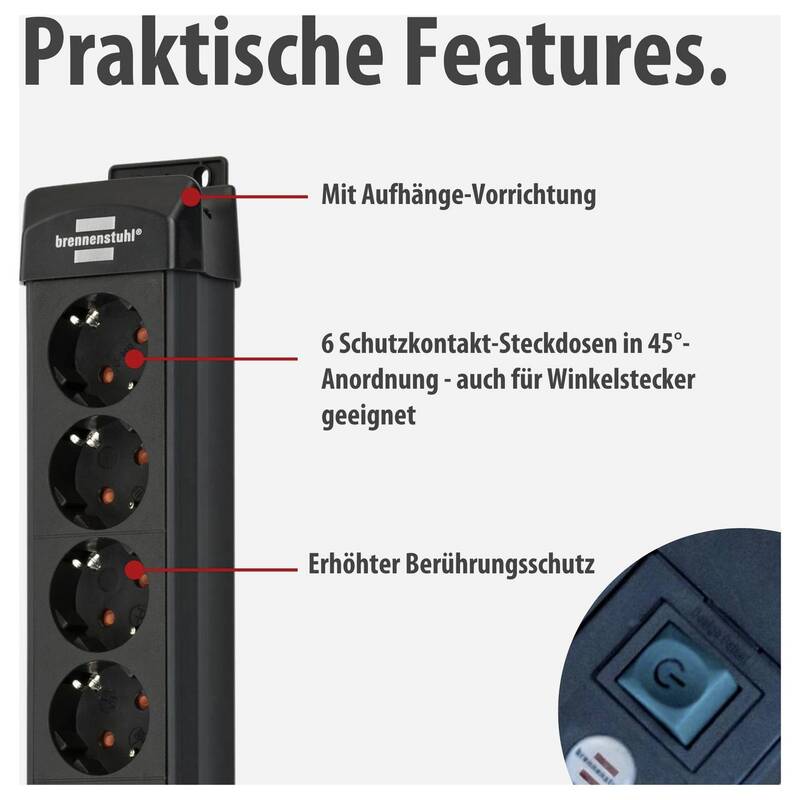 Brennenstuhl Überspannungsschutz-Steckdosenleiste 4-fach Schutzkontakt 1,5m - 4007123674022