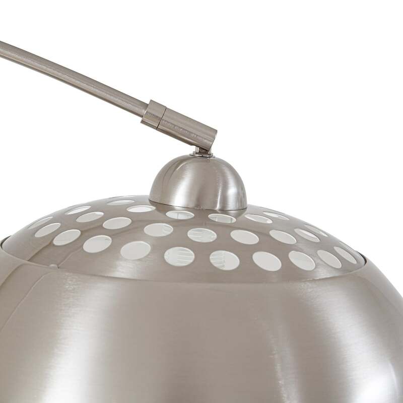 Lindby Bogenleuchte Hernando nickel schwarz 188 cm Metall Marmor E27 - 4255830904332