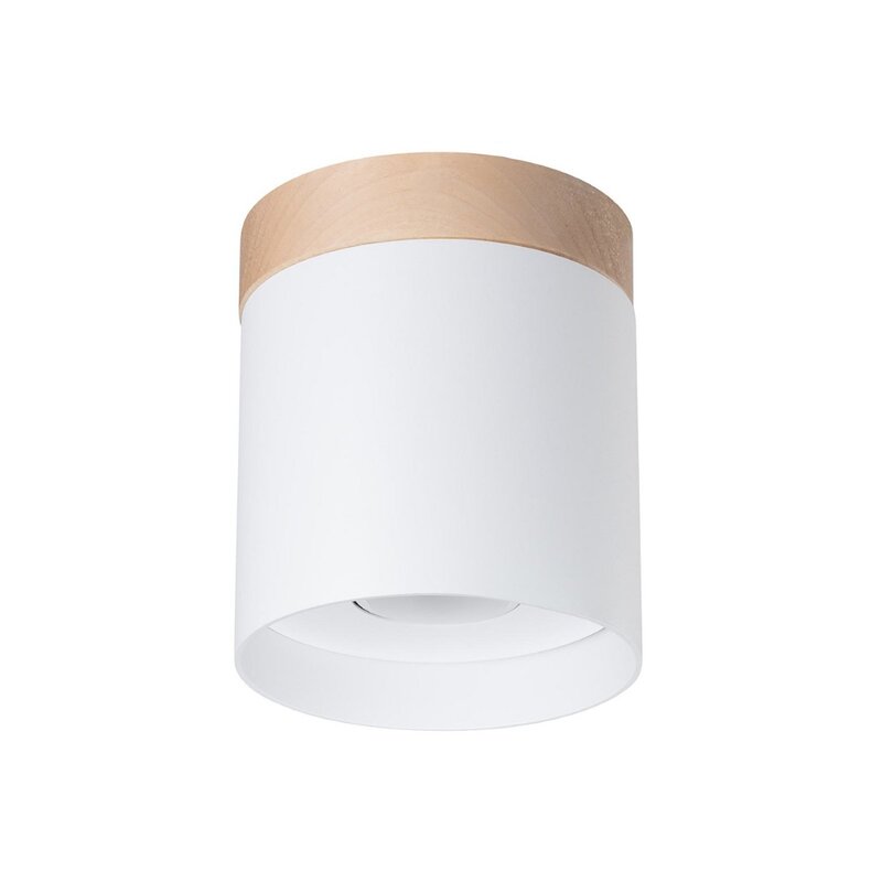 Sollux Deckenspot Rif Spot Strahler weiß Holz Aluminium Ø 12 cm dimmbar GU10 - 5903282773202