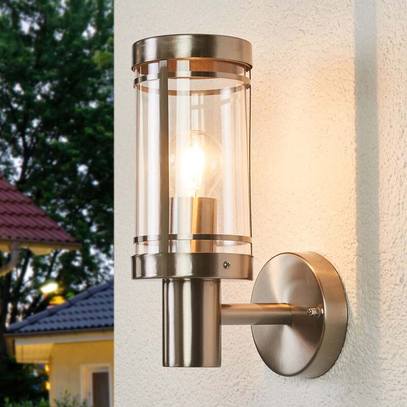 Lindby Außenwandleuchte Djori Außenlampe Wandleuchte Wandleuchte E27 Edelstahl - 4251096528718