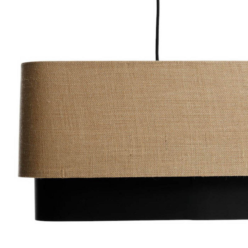Hängeleuchte Kwadro Duo LED Pendelleuchte dimmbar schwarz beige 50x50cm Jute - 5906742034974