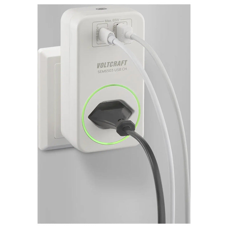 Voltcraft Energiekosten-Messgerät SEM6503 CH USB-Schnittstelle Datenlogger Tuya - 4064161294346