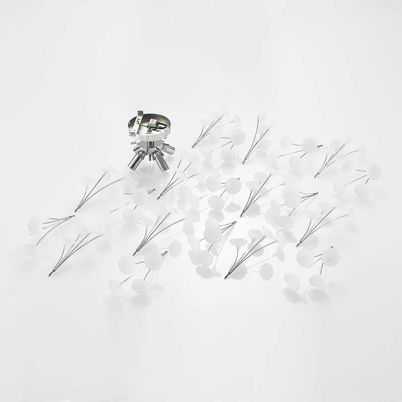Lindby Deckenleuchte Yurina LED Lampe Leuchte dimmbar chrom weiß Ø 56 cm 34 cm - 4251096599480