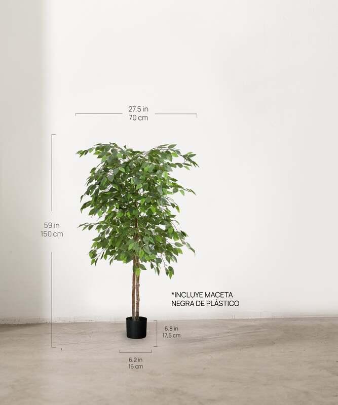 Maia Shop Künstliche 2 Baumkronen Ficus Kunstpflanze Wohnzimmer Dekoration 150cm - 8435240504483