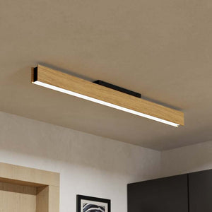 B-Ware Smart-ZIG-LED-Deckenlampe Anchorena-Z 123 cm RGB CCT dimmbar Eglo Holz