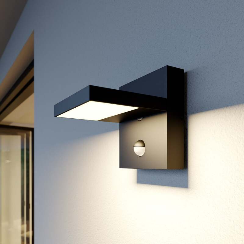 Lucande Außenwandleuchte Silvan LED Gartenlampe mit Sensor IP54 anthrazit - 4251096556711