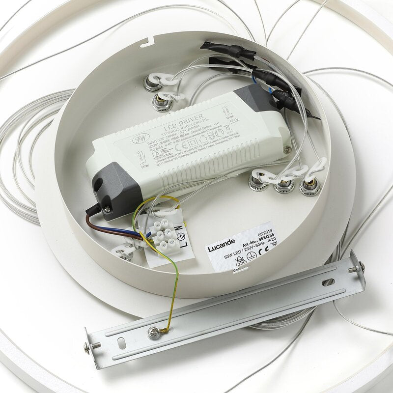 Lucande Pendelleuchte Pendellampe LED Ezana weiß Metall Inneneinrichtung dimmbar - 4251096556841